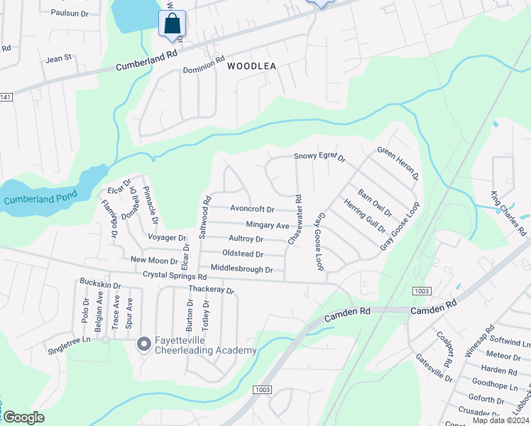 map of restaurants, bars, coffee shops, grocery stores, and more near 1433 Avoncroft Drive in Fayetteville