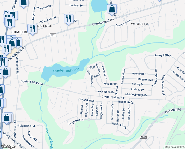 map of restaurants, bars, coffee shops, grocery stores, and more near 2623 Flamingo Drive in Fayetteville
