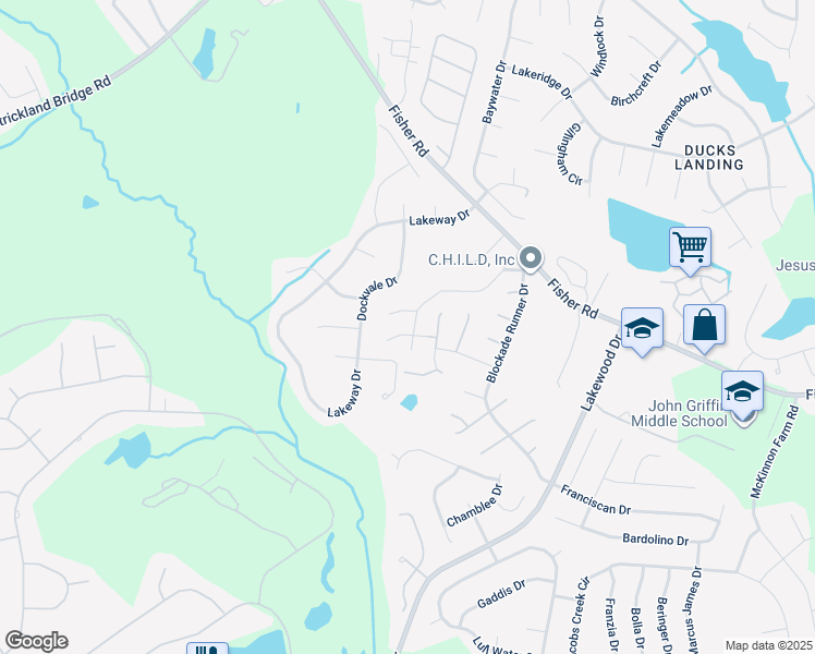 map of restaurants, bars, coffee shops, grocery stores, and more near 2812 Mosquera Drive in Fayetteville