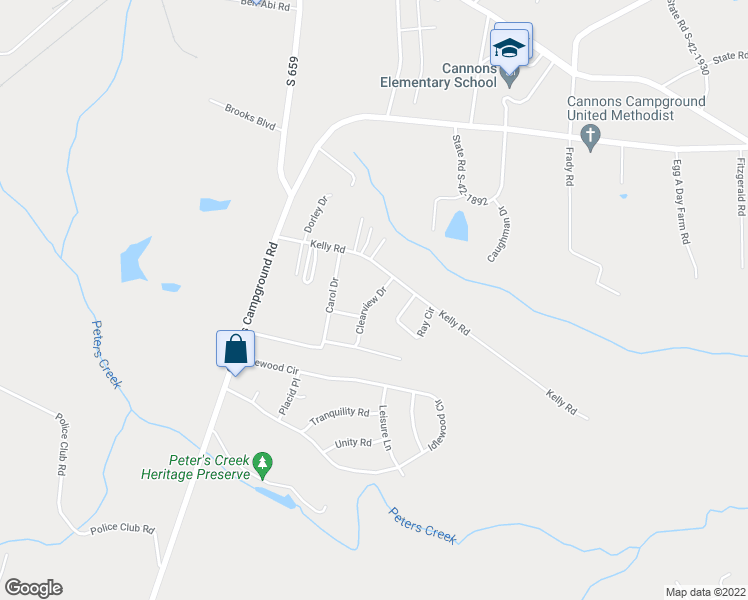 map of restaurants, bars, coffee shops, grocery stores, and more near 130 Clearview Drive in Spartanburg