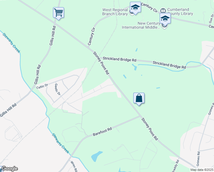 map of restaurants, bars, coffee shops, grocery stores, and more near 8037 Gaelic Drive in Fayetteville