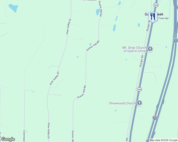map of restaurants, bars, coffee shops, grocery stores, and more near 252 Scenic Hill Road in Conway