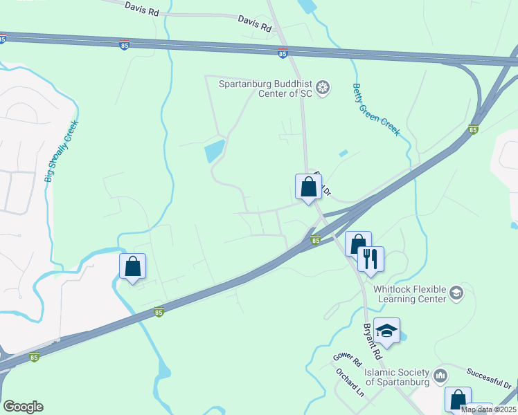 map of restaurants, bars, coffee shops, grocery stores, and more near 838 Rice Road in Spartanburg