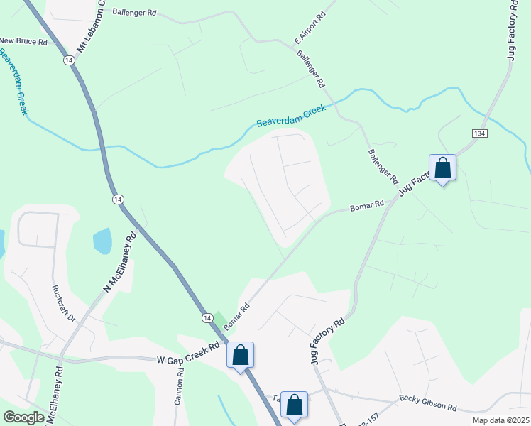 map of restaurants, bars, coffee shops, grocery stores, and more near 107 Elevation Court in Greer