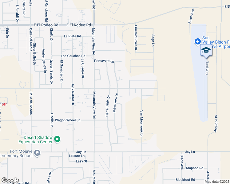 map of restaurants, bars, coffee shops, grocery stores, and more near 5443 Primavera Drive in Fort Mohave