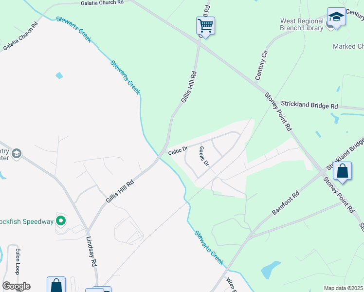 map of restaurants, bars, coffee shops, grocery stores, and more near 2486 Celtic Drive in Fayetteville