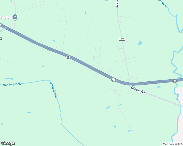 map of restaurants, bars, coffee shops, grocery stores, and more near 8638 Clinton Road in Stedman