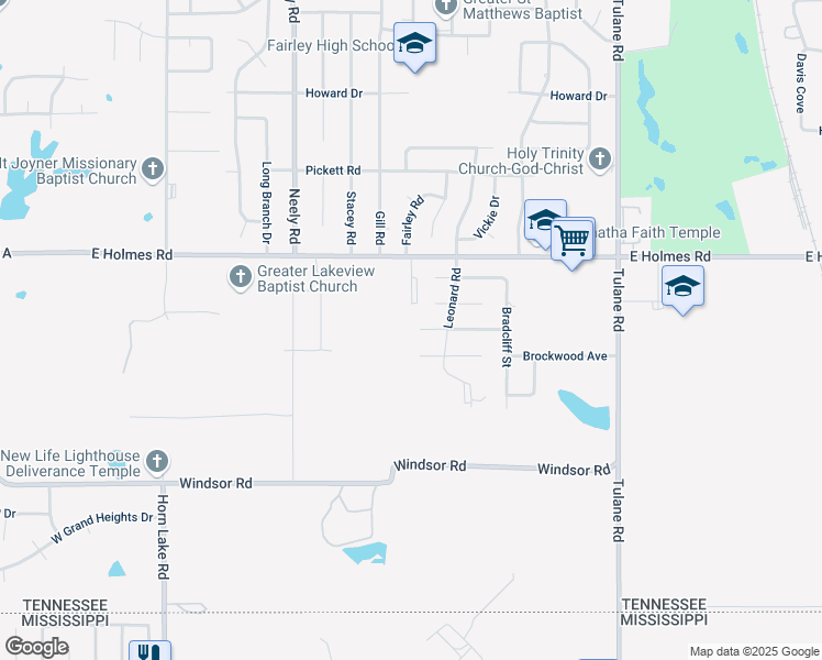 map of restaurants, bars, coffee shops, grocery stores, and more near 389 Braycliff Cove in Memphis