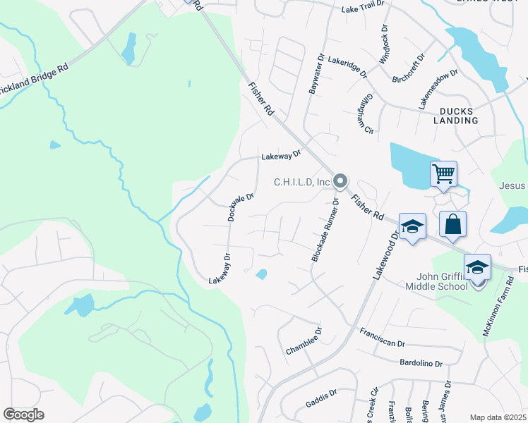 map of restaurants, bars, coffee shops, grocery stores, and more near 3104 Bogota Court in Fayetteville