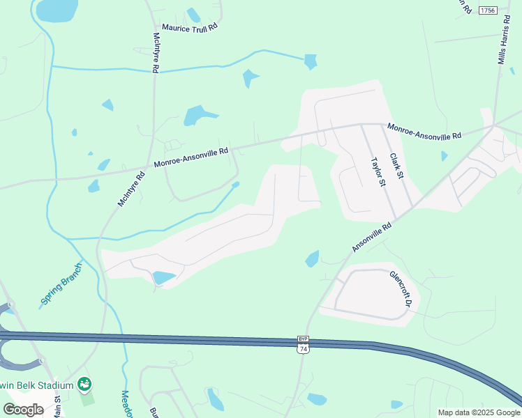 map of restaurants, bars, coffee shops, grocery stores, and more near 1004 Crescent Way in Wingate