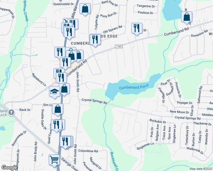 map of restaurants, bars, coffee shops, grocery stores, and more near 5470 Robmont Drive in Fayetteville