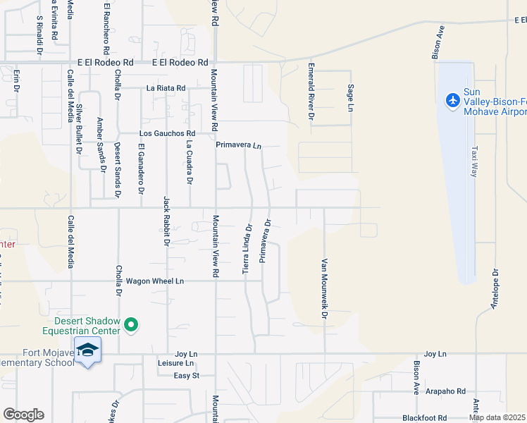 map of restaurants, bars, coffee shops, grocery stores, and more near 5443 Primavera Drive in Fort Mohave