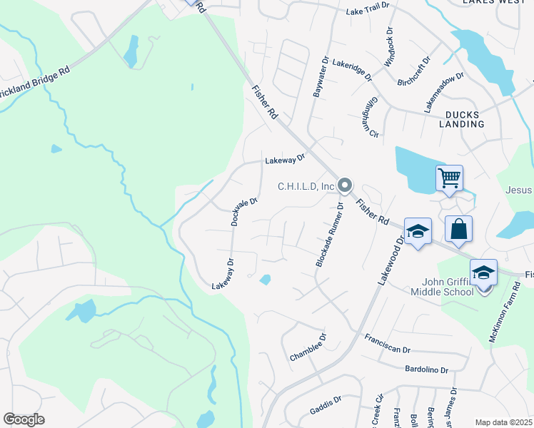 map of restaurants, bars, coffee shops, grocery stores, and more near 3104 Bogota Court in Fayetteville