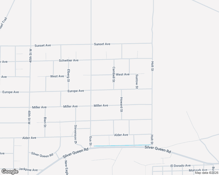 map of restaurants, bars, coffee shops, grocery stores, and more near Europe Avenue in Mojave