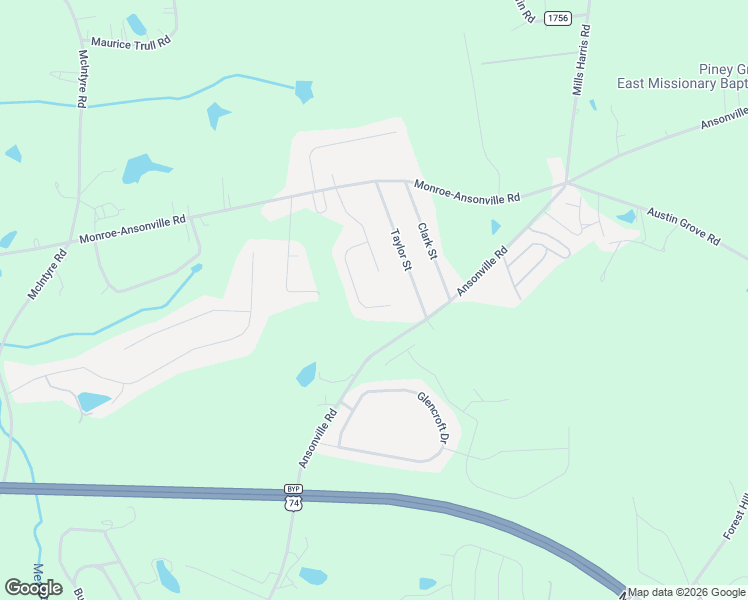 map of restaurants, bars, coffee shops, grocery stores, and more near 5411 Tucker Phillips Drive in Wingate