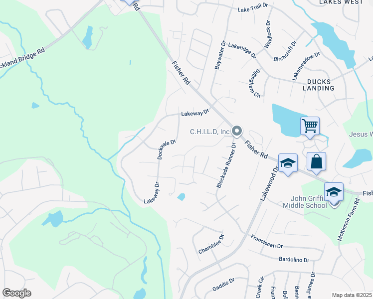 map of restaurants, bars, coffee shops, grocery stores, and more near 2772 Mosquera Drive in Fayetteville