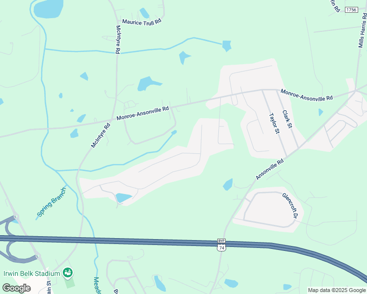 map of restaurants, bars, coffee shops, grocery stores, and more near 1004 Crescent Way in Wingate