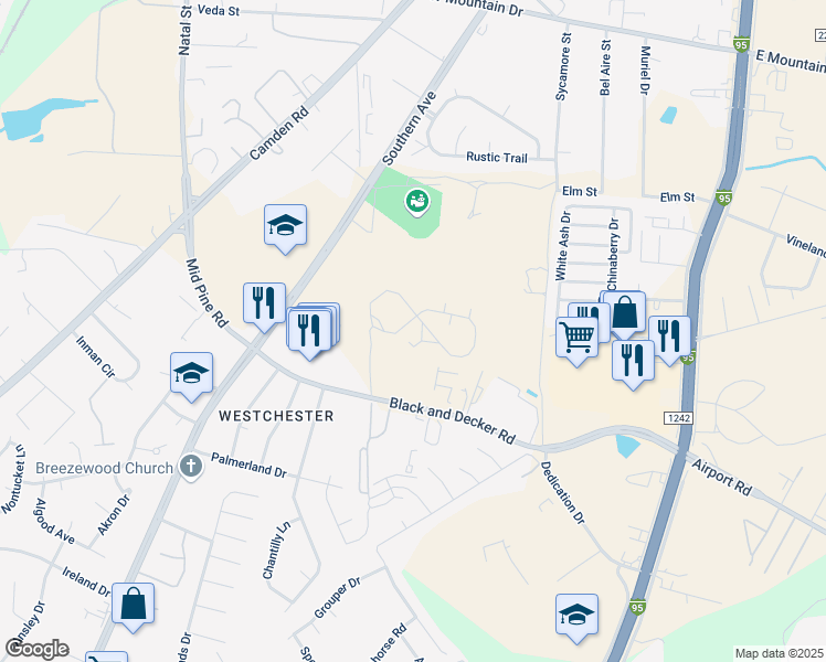 map of restaurants, bars, coffee shops, grocery stores, and more near 611 Grand Wailea Drive in Fayetteville