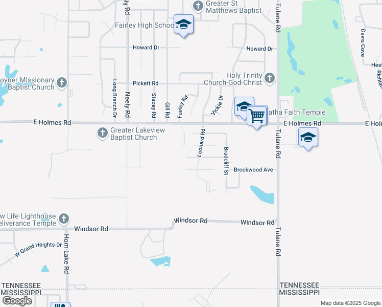 map of restaurants, bars, coffee shops, grocery stores, and more near 389 Braycliff Cove in Memphis