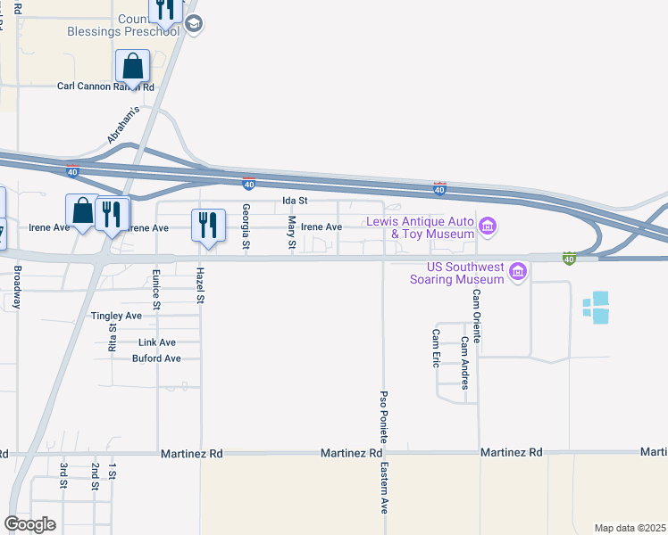 map of restaurants, bars, coffee shops, grocery stores, and more near 520 Route 66 in Moriarty