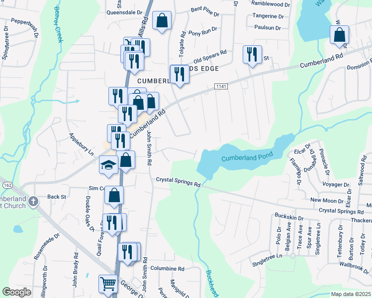 map of restaurants, bars, coffee shops, grocery stores, and more near 5528 Robmont Drive in Fayetteville