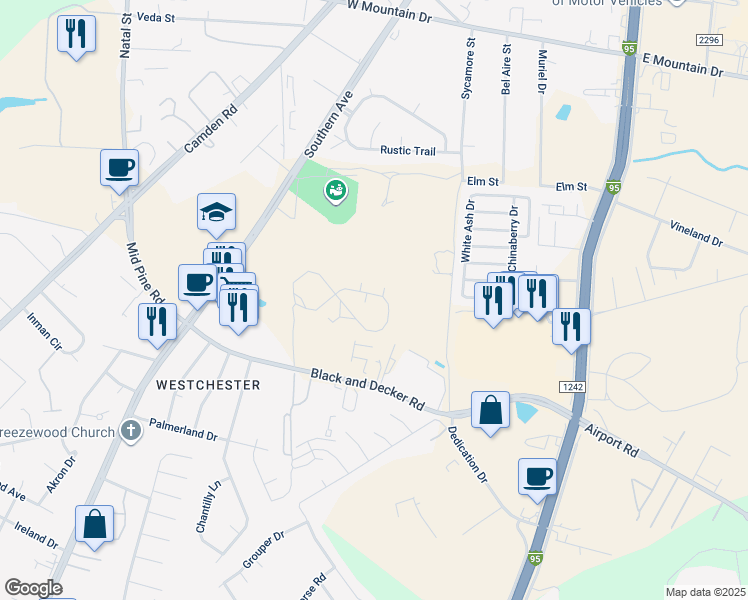 map of restaurants, bars, coffee shops, grocery stores, and more near 530 Grand Wailea Drive in Fayetteville
