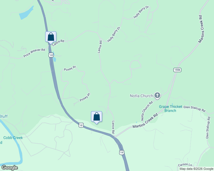 map of restaurants, bars, coffee shops, grocery stores, and more near 932 Lance Road in Murphy