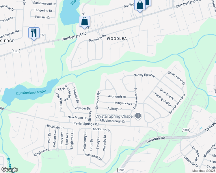 map of restaurants, bars, coffee shops, grocery stores, and more near 2217 Kilt Rock Way in Fayetteville