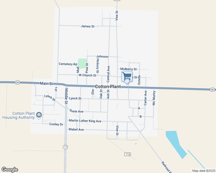 map of restaurants, bars, coffee shops, grocery stores, and more near in Cotton Plant