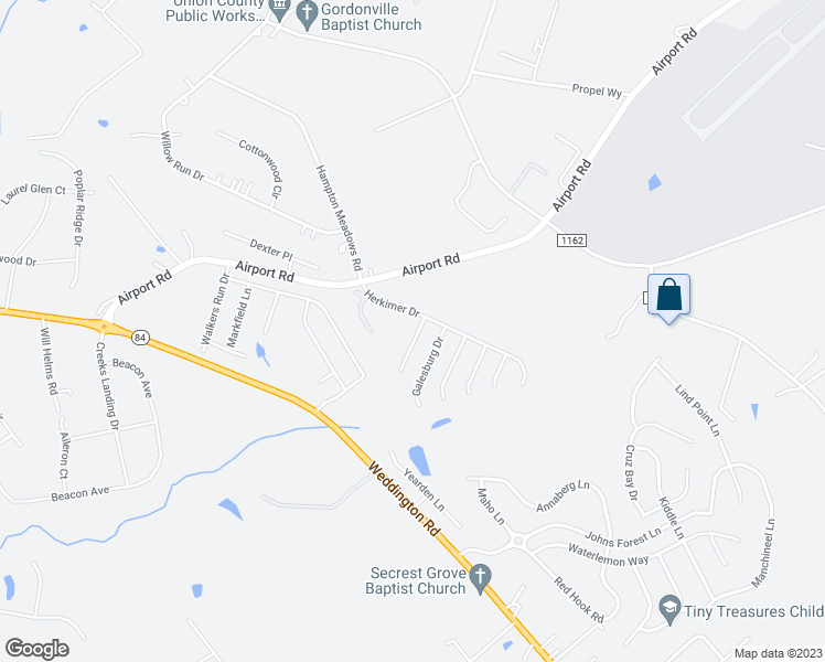 map of restaurants, bars, coffee shops, grocery stores, and more near 427 Matfield Court in Monroe