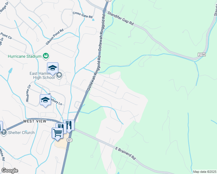 map of restaurants, bars, coffee shops, grocery stores, and more near 9883 Haven Port Lane in Ooltewah