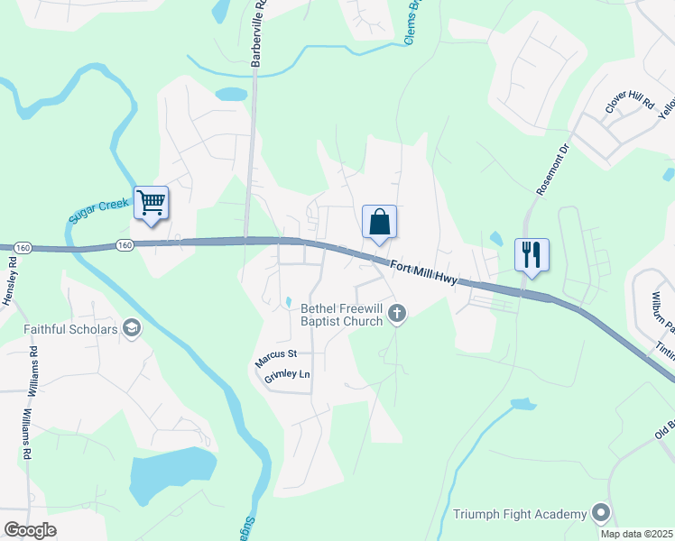 map of restaurants, bars, coffee shops, grocery stores, and more near 935 Fort Mill Highway in Fort Mill