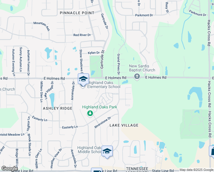 map of restaurants, bars, coffee shops, grocery stores, and more near 5240 Laurel Home Cove in Memphis