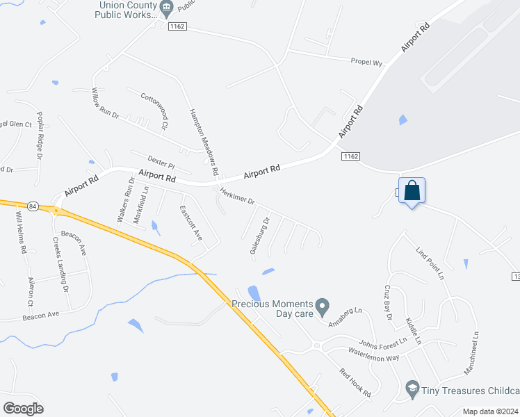 map of restaurants, bars, coffee shops, grocery stores, and more near 432 Matfield Court in Monroe