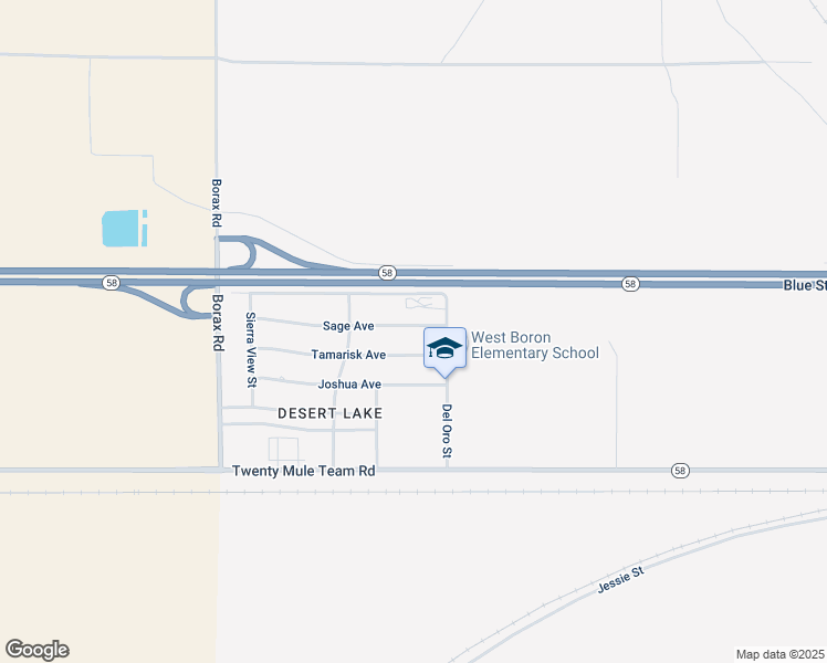 map of restaurants, bars, coffee shops, grocery stores, and more near 24438 Sage Avenue in Boron