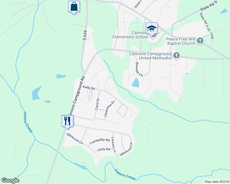map of restaurants, bars, coffee shops, grocery stores, and more near 275 Kelly Road in Spartanburg