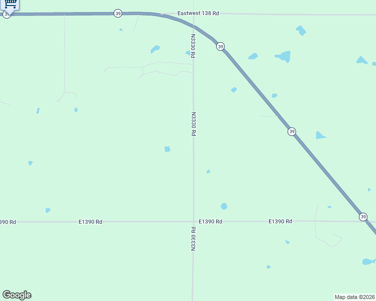 map of restaurants, bars, coffee shops, grocery stores, and more near 38636 N3330 Road in Wanette