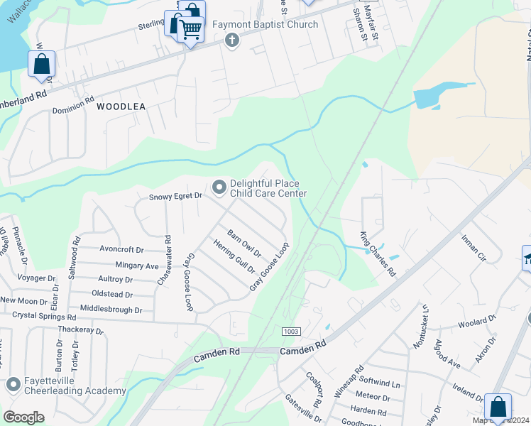 map of restaurants, bars, coffee shops, grocery stores, and more near 2033 Gray Goose Loop in Fayetteville