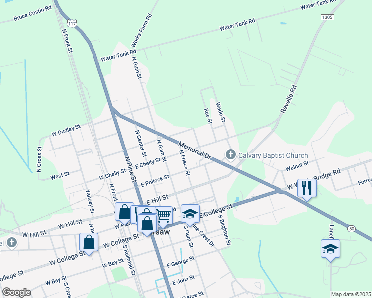 map of restaurants, bars, coffee shops, grocery stores, and more near 519-599 Memorial Drive in Warsaw