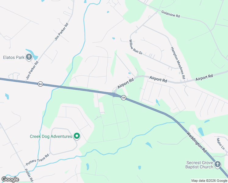 map of restaurants, bars, coffee shops, grocery stores, and more near 109 Airport Road in Monroe