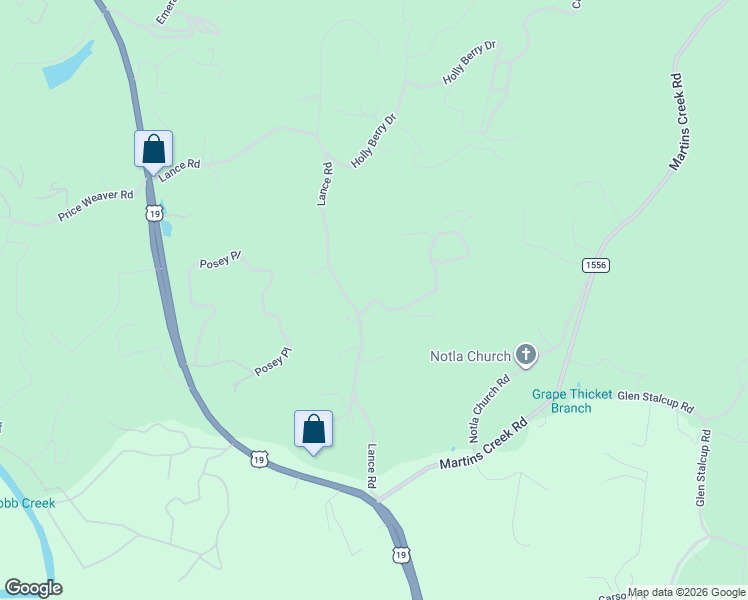 map of restaurants, bars, coffee shops, grocery stores, and more near 53 Sugar Maple Road in Murphy