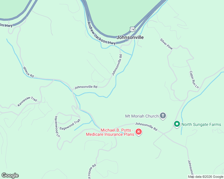 map of restaurants, bars, coffee shops, grocery stores, and more near 447 Johnsonville Road in Murphy
