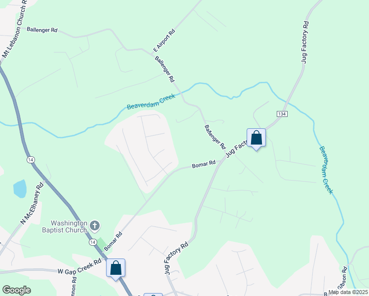 map of restaurants, bars, coffee shops, grocery stores, and more near 275 Bomar Road in Greer