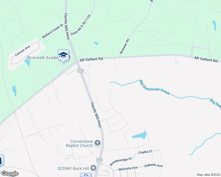 map of restaurants, bars, coffee shops, grocery stores, and more near 5537 Mount Gallant Road in Rock Hill