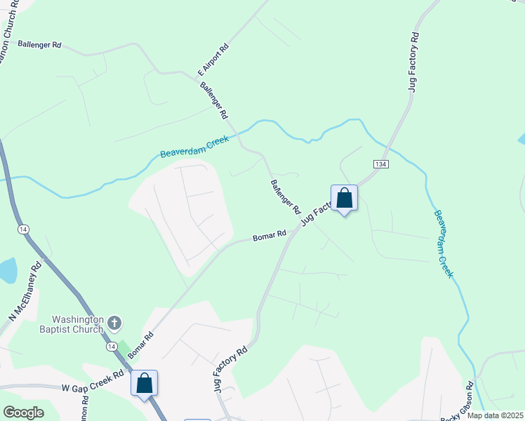 map of restaurants, bars, coffee shops, grocery stores, and more near 275 Bomar Road in Greer