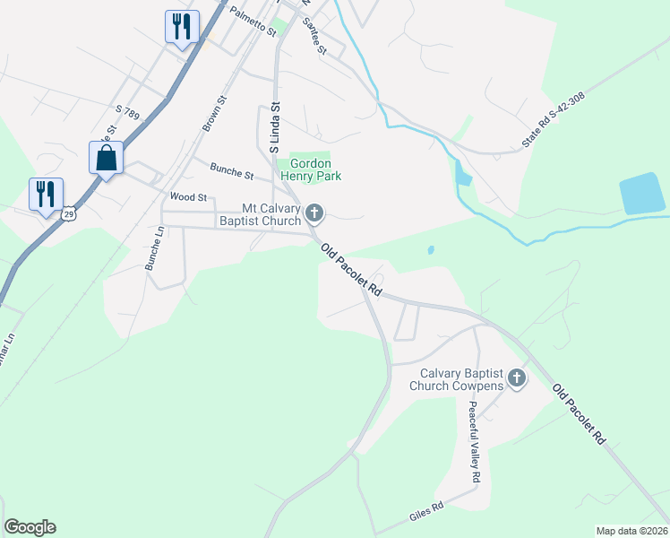 map of restaurants, bars, coffee shops, grocery stores, and more near 1132 Old Pacolet Road in Spartanburg