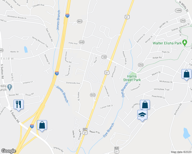 map of restaurants, bars, coffee shops, grocery stores, and more near 705 Forest Ridge Road in Fort Mill