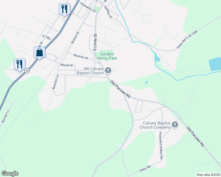 map of restaurants, bars, coffee shops, grocery stores, and more near 1132 Old Pacolet Road in Spartanburg