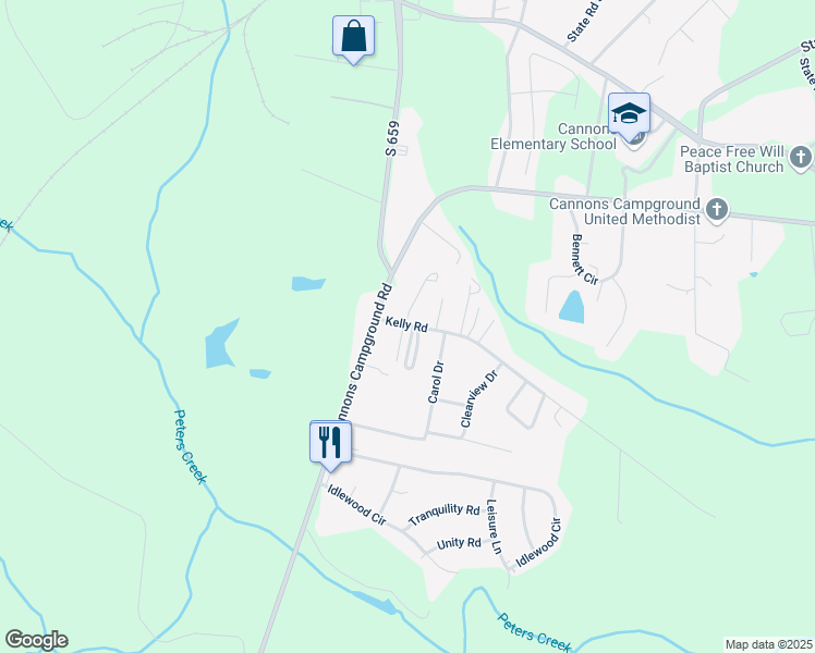 map of restaurants, bars, coffee shops, grocery stores, and more near 151 Kelly Road in Spartanburg