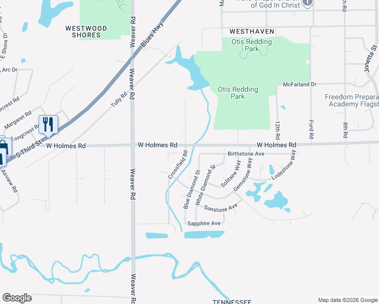 map of restaurants, bars, coffee shops, grocery stores, and more near 5228 Crossfield Road in Memphis